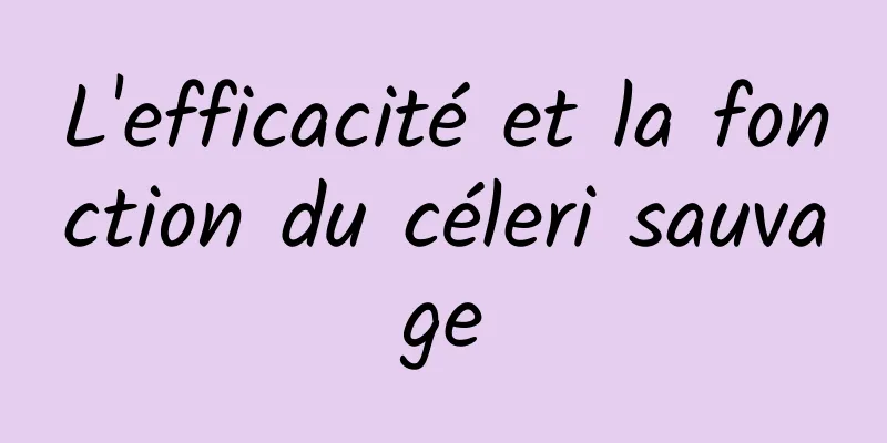 L'efficacité et la fonction du céleri sauvage