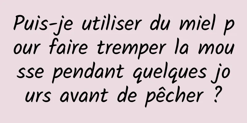 Puis-je utiliser du miel pour faire tremper la mousse pendant quelques jours avant de pêcher ?