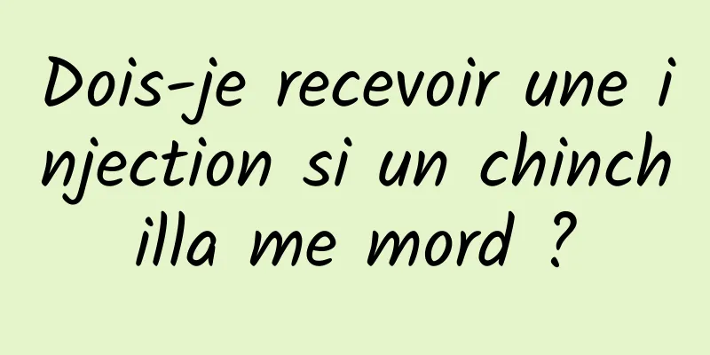 Dois-je recevoir une injection si un chinchilla me mord ?