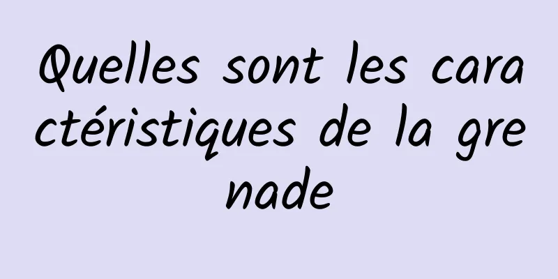 Quelles sont les caractéristiques de la grenade