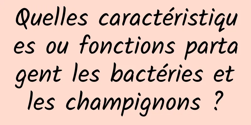 Quelles caractéristiques ou fonctions partagent les bactéries et les champignons ? 