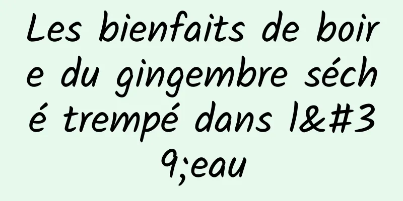 Les bienfaits de boire du gingembre séché trempé dans l'eau