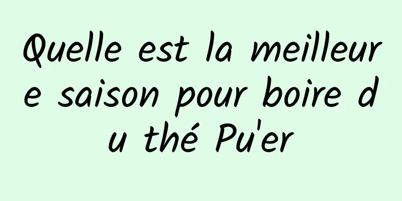 Quelle est la meilleure saison pour boire du thé Pu'er