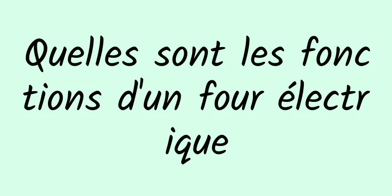 Quelles sont les fonctions d'un four électrique