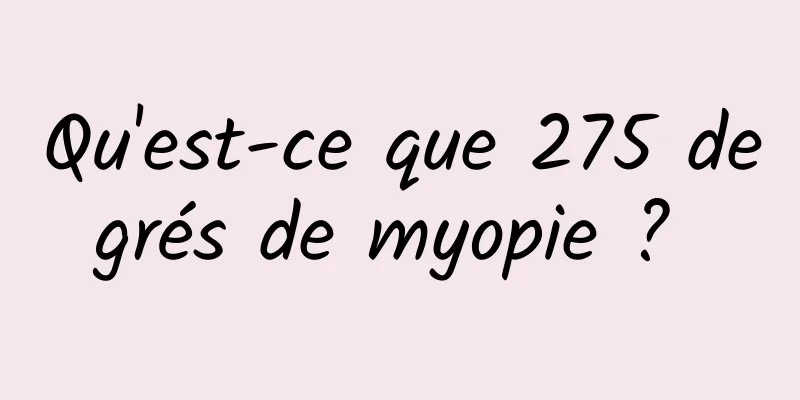 Qu'est-ce que 275 degrés de myopie ? 