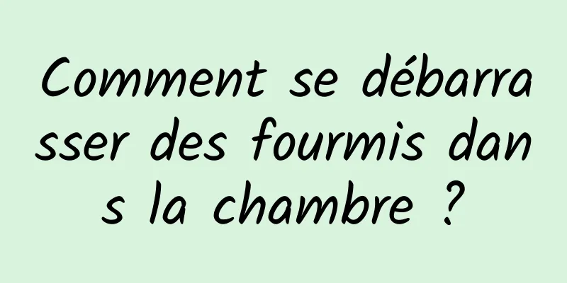 Comment se débarrasser des fourmis dans la chambre ?