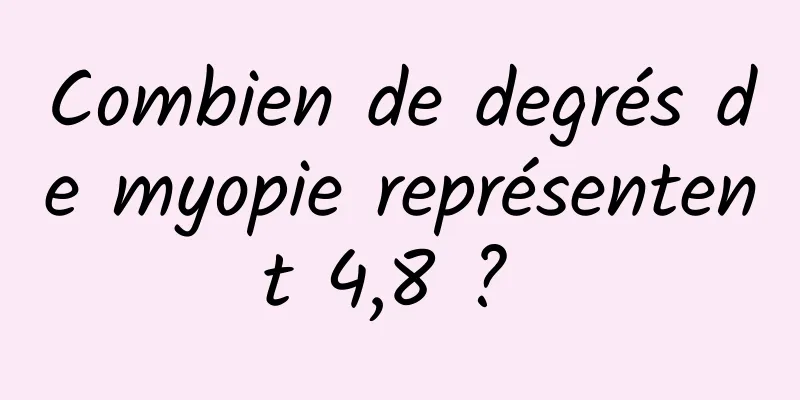 Combien de degrés de myopie représentent 4,8 ? 