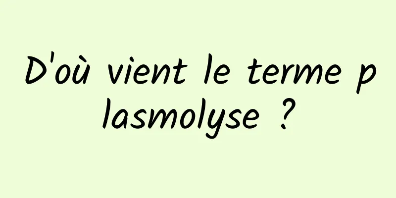 D'où vient le terme plasmolyse ?