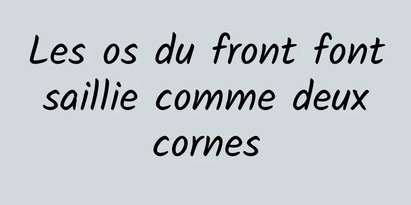 Les os du front font saillie comme deux cornes