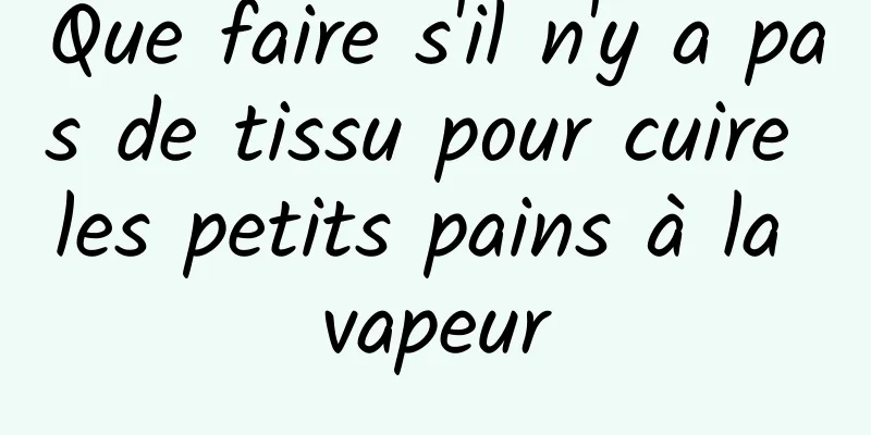 Que faire s'il n'y a pas de tissu pour cuire les petits pains à la vapeur