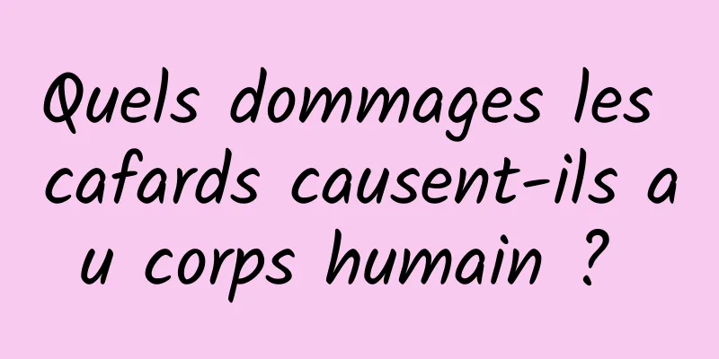 Quels dommages les cafards causent-ils au corps humain ? 