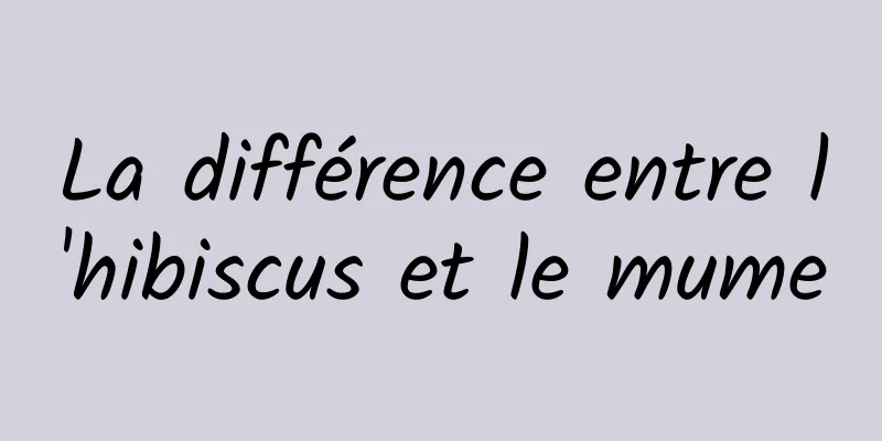 La différence entre l'hibiscus et le mume