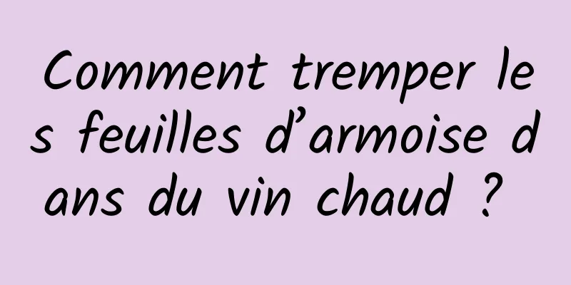 Comment tremper les feuilles d’armoise dans du vin chaud ? 