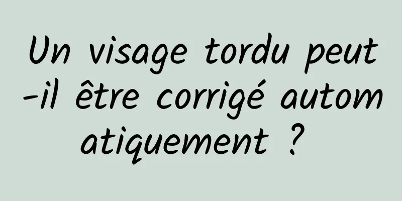 Un visage tordu peut-il être corrigé automatiquement ? 