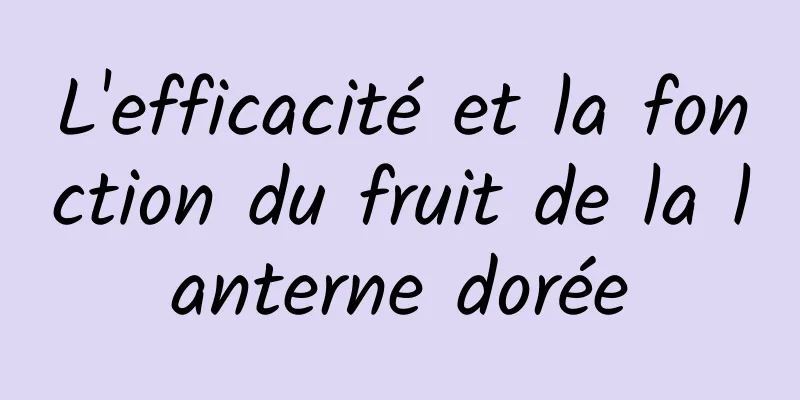 L'efficacité et la fonction du fruit de la lanterne dorée