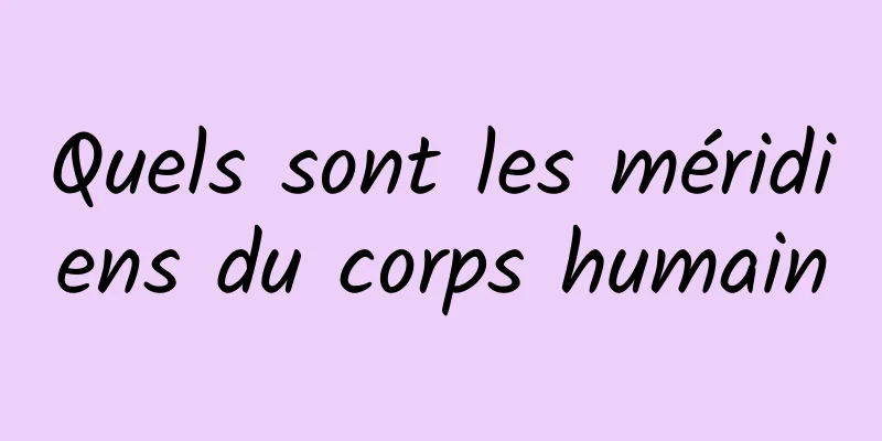 Quels sont les méridiens du corps humain