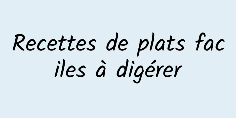 Recettes de plats faciles à digérer