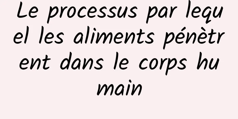 Le processus par lequel les aliments pénètrent dans le corps humain