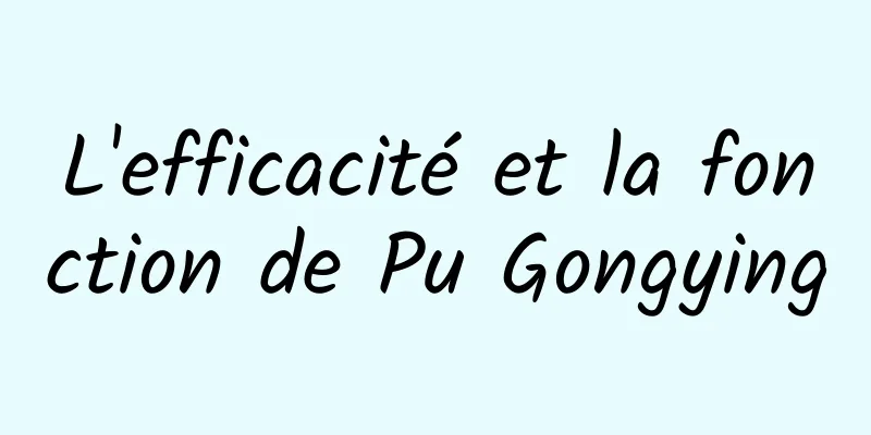 L'efficacité et la fonction de Pu Gongying