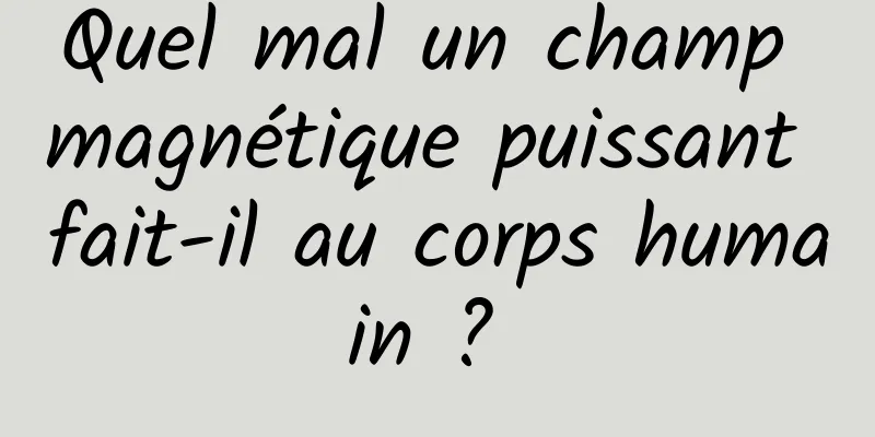 Quel mal un champ magnétique puissant fait-il au corps humain ? 