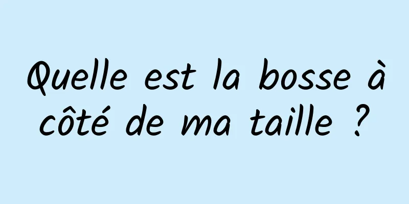 Quelle est la bosse à côté de ma taille ? 