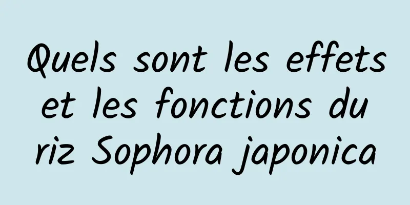 Quels sont les effets et les fonctions du riz Sophora japonica