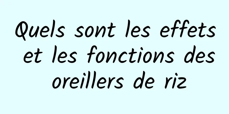 Quels sont les effets et les fonctions des oreillers de riz