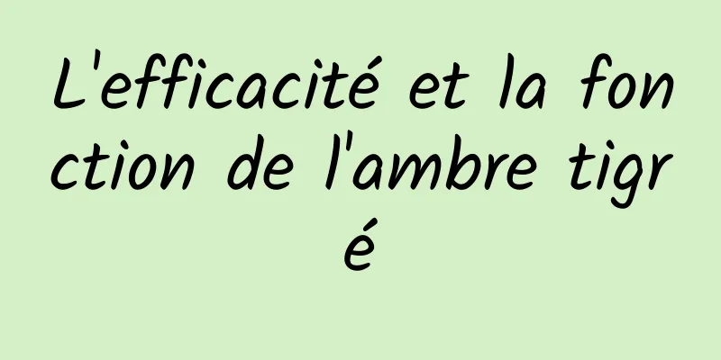 L'efficacité et la fonction de l'ambre tigré