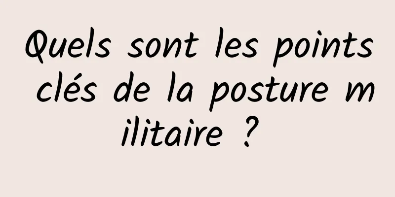 Quels sont les points clés de la posture militaire ? 