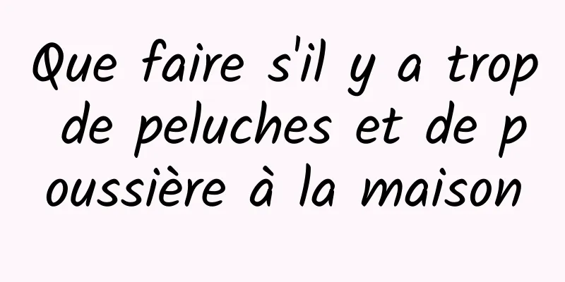 Que faire s'il y a trop de peluches et de poussière à la maison