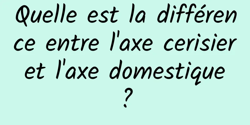 Quelle est la différence entre l'axe cerisier et l'axe domestique ?