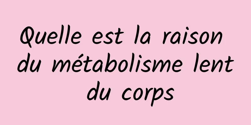 Quelle est la raison du métabolisme lent du corps