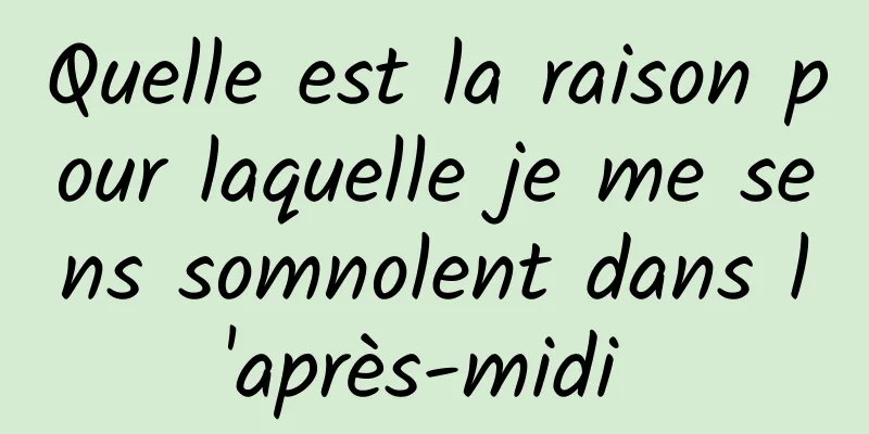 Quelle est la raison pour laquelle je me sens somnolent dans l'après-midi 