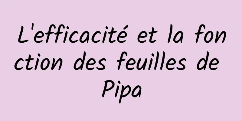 L'efficacité et la fonction des feuilles de Pipa