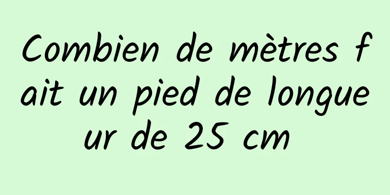 Combien de mètres fait un pied de longueur de 25 cm 