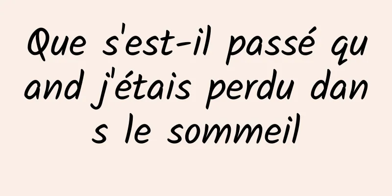 Que s'est-il passé quand j'étais perdu dans le sommeil