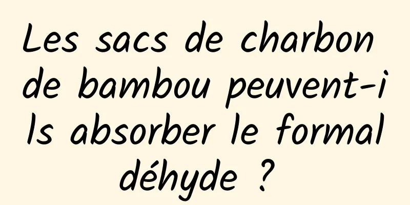 Les sacs de charbon de bambou peuvent-ils absorber le formaldéhyde ? 