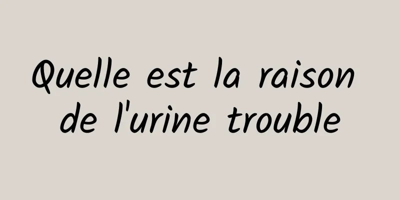 Quelle est la raison de l'urine trouble