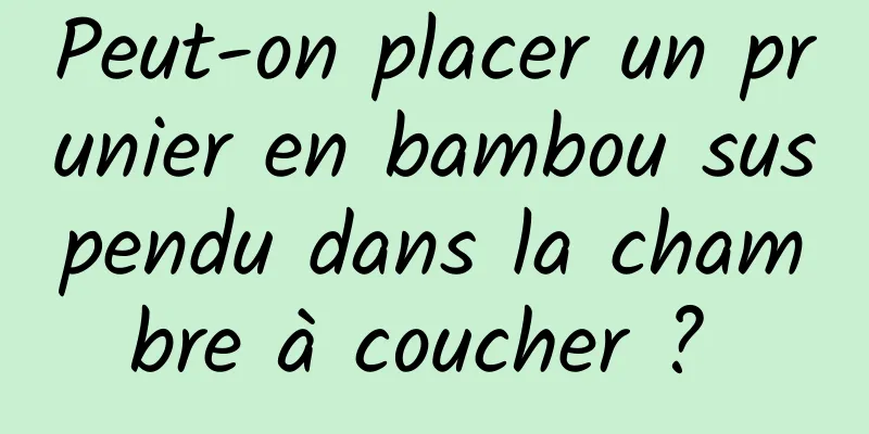 Peut-on placer un prunier en bambou suspendu dans la chambre à coucher ? 