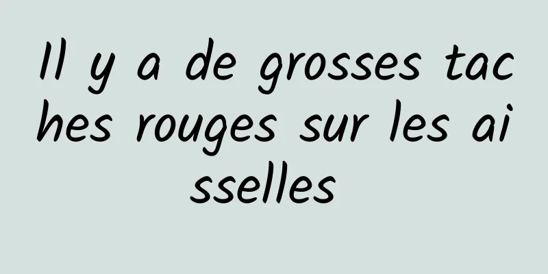 Il y a de grosses taches rouges sur les aisselles 