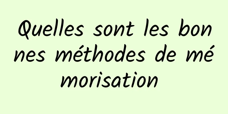 Quelles sont les bonnes méthodes de mémorisation 