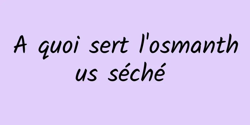 A quoi sert l'osmanthus séché 