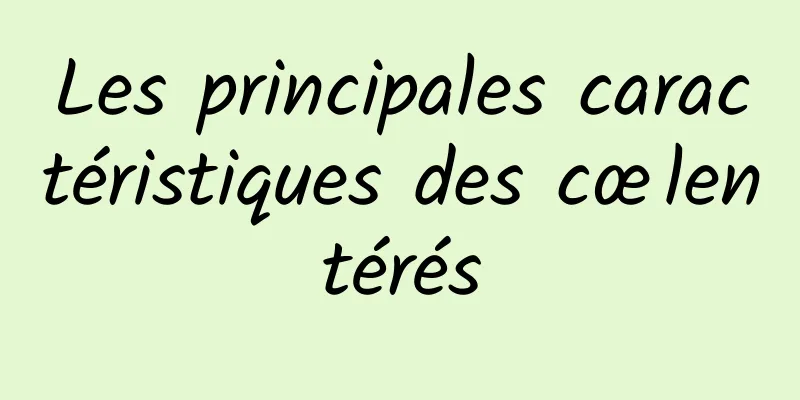 Les principales caractéristiques des cœlentérés