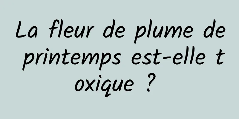 La fleur de plume de printemps est-elle toxique ? 