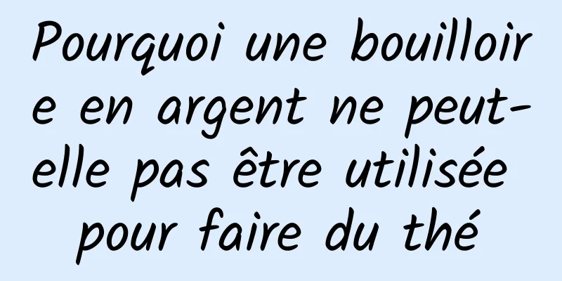 Pourquoi une bouilloire en argent ne peut-elle pas être utilisée pour faire du thé