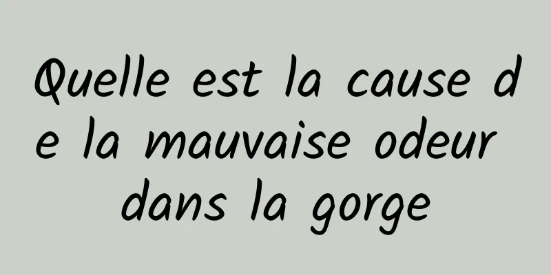 Quelle est la cause de la mauvaise odeur dans la gorge