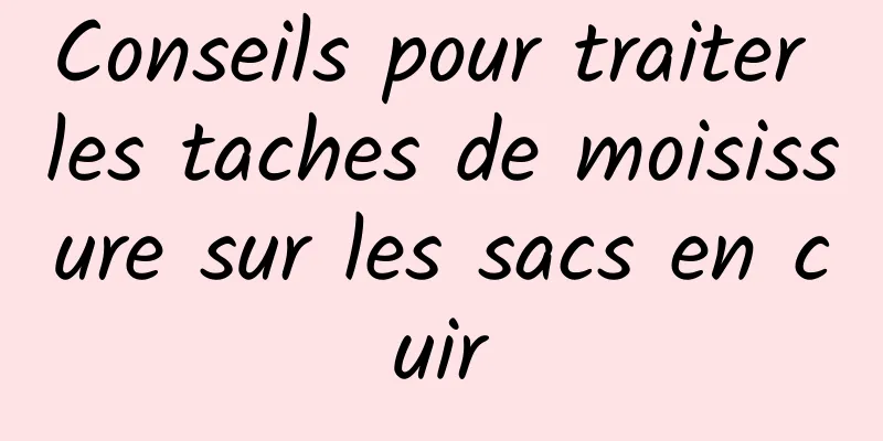 Conseils pour traiter les taches de moisissure sur les sacs en cuir