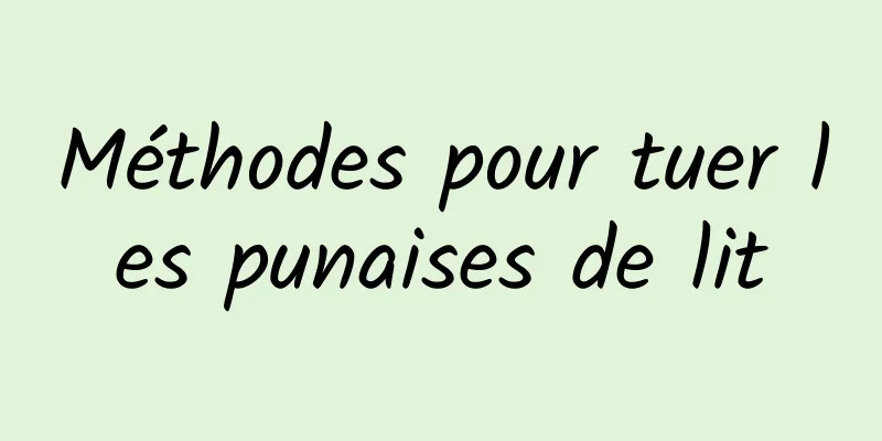 Méthodes pour tuer les punaises de lit