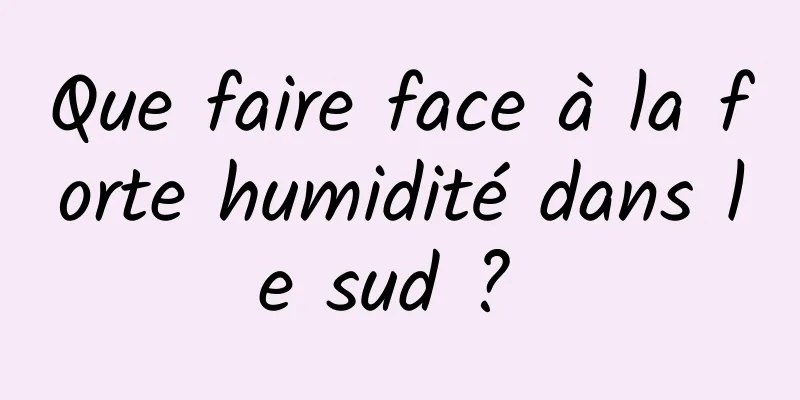 Que faire face à la forte humidité dans le sud ? 