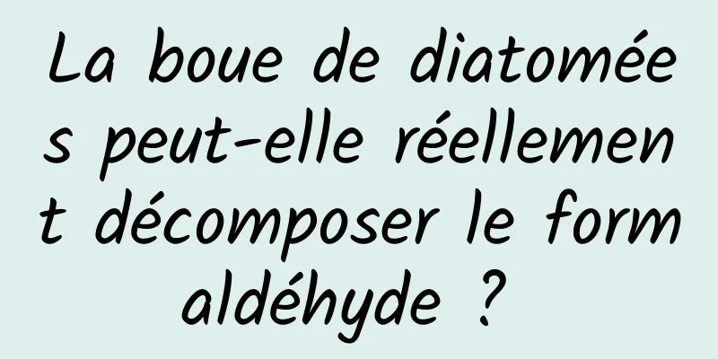 La boue de diatomées peut-elle réellement décomposer le formaldéhyde ? 